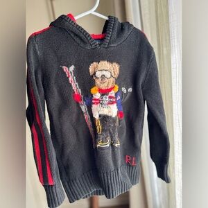 Polo by Ralph Lauren Black Sweater with Bear Design